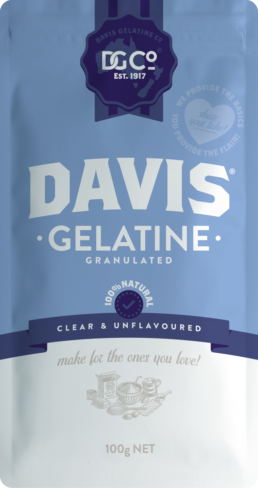 1. Davis Gelatine (Granuated) 100g NET